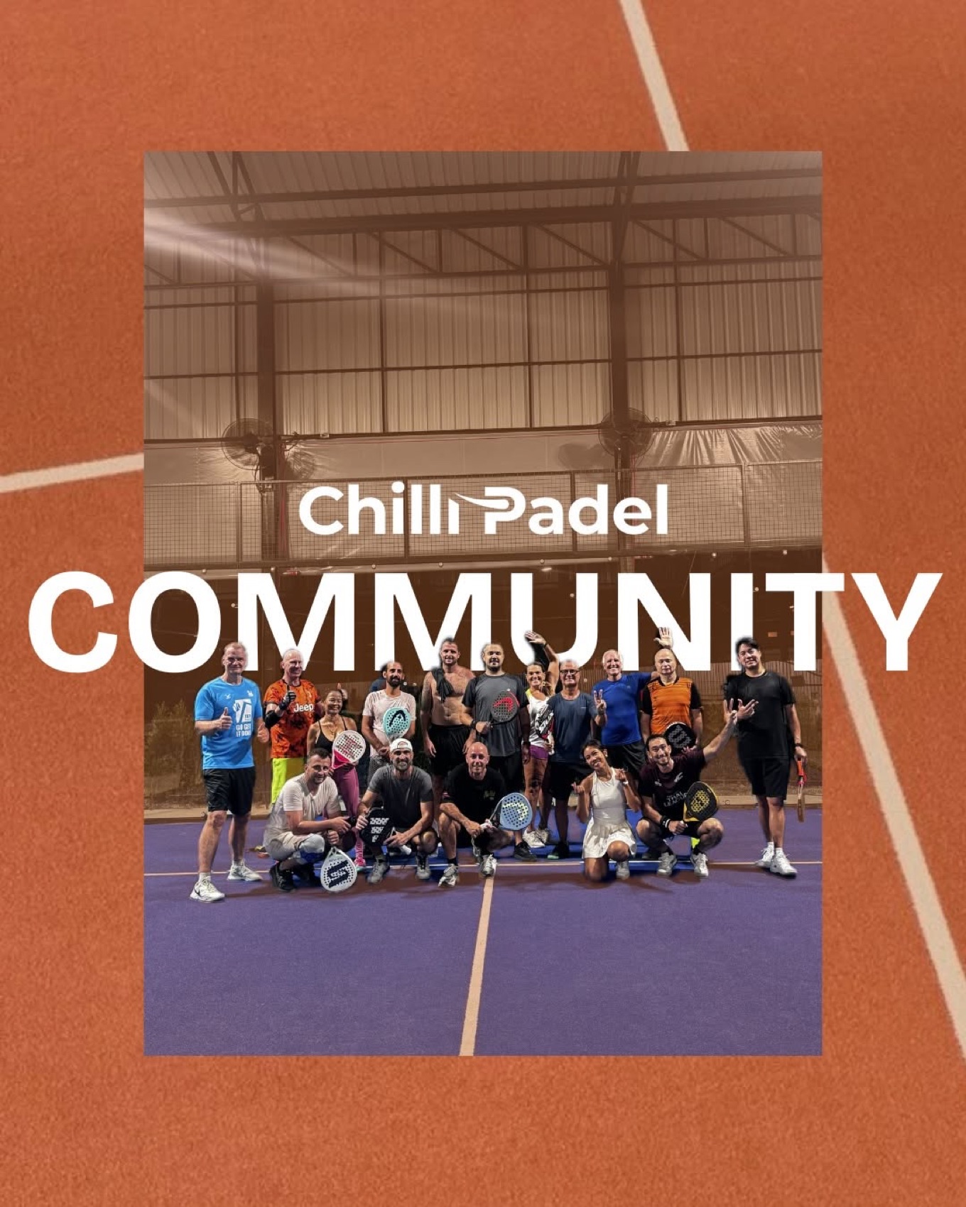 The Chilli Padel community group on court in Pattaya