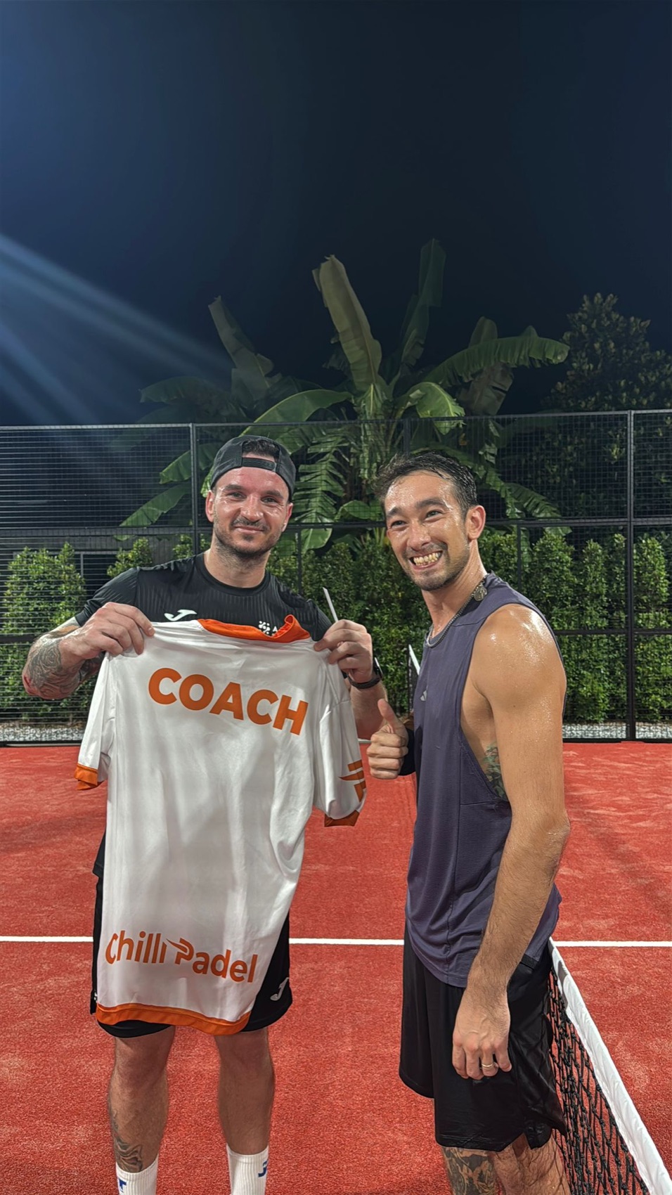 Sotiris and Warren, the two padel coaches at Chilli Padel Jomtien Pattaya